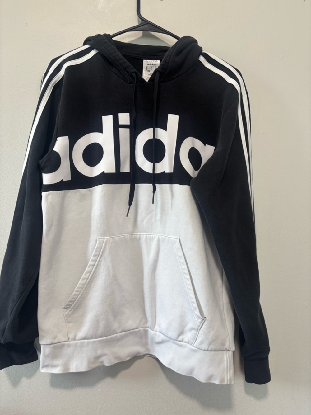 adidas Black and White Crewneck Pullover with Logo